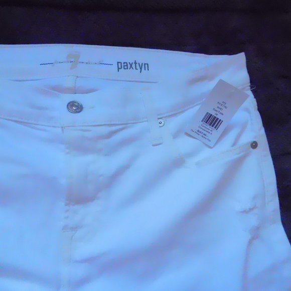 7 For All Man Kind. Cut Knee Paxtyn Men's jeans. NWT. All White. Slim fit - Picture 5 of 8